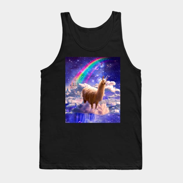 Rainbow Llama Unicorn - Llamacorn Tank Top by Random Galaxy